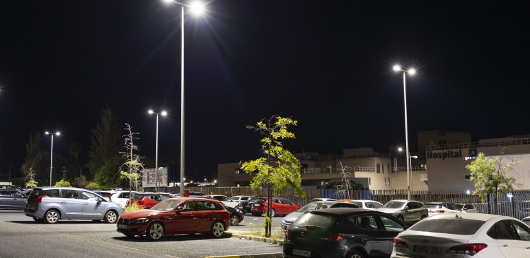 nueva iluminación aparcamiento hospital JRJ