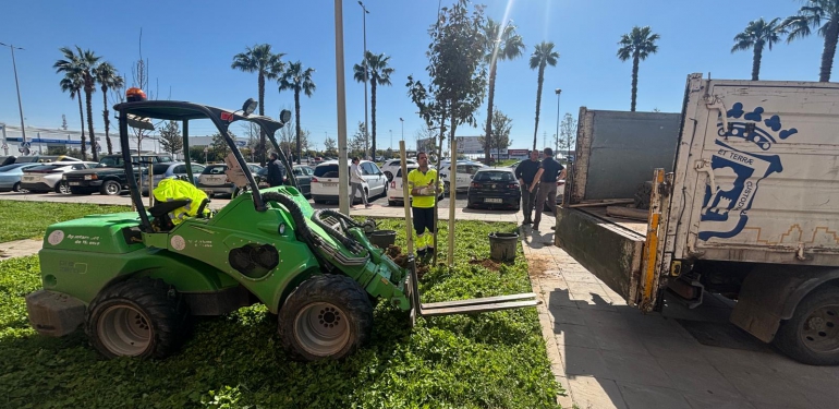 Tras la avenida Ana María Jerez Cano el Ayuntamiento continua con la renaturalización urbana por la avenida Nuevo Colombino 