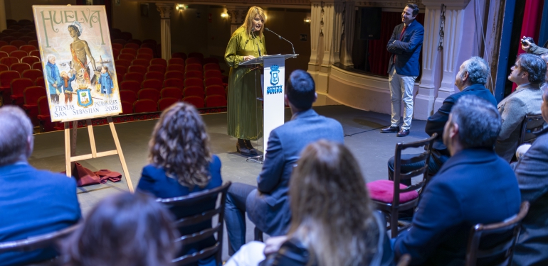 pregonero y cartel fiestas patronales san sebastián huelva