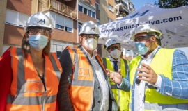 Obras Aguas de Huelva en calle Condado