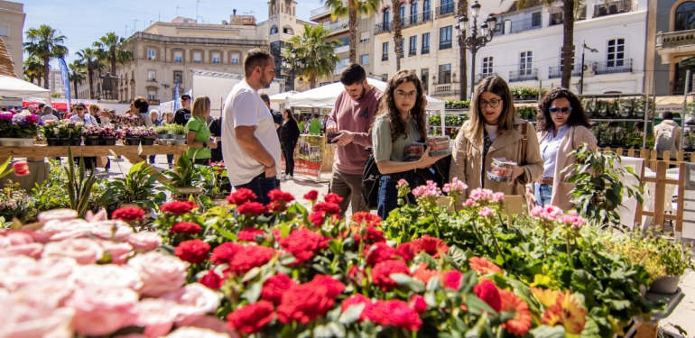 muestra primavera mercado flores